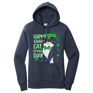 Funny St Patrick's Day Happy St Cat Tricks Day Women's Pullover Hoodie