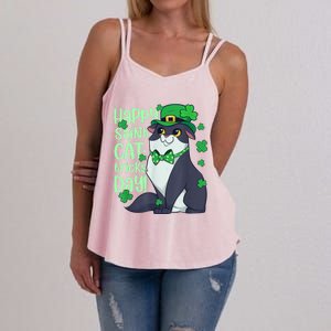 Funny St Patrick's Day Happy St Cat Tricks Day Women's Strappy Tank