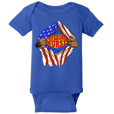 Funny Super Professional Nurse Hero Job Gift Baby Bodysuit