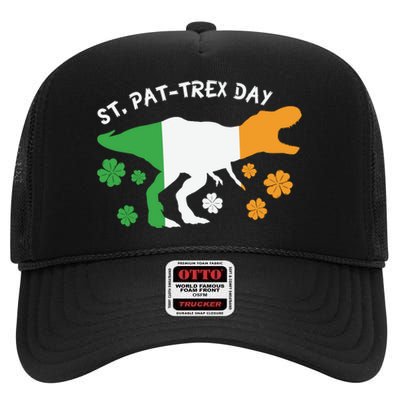 Funny St Pat Trex Day High Crown Mesh Back Trucker Hat