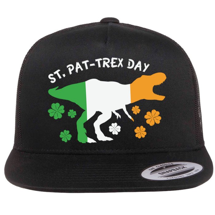 Funny St Pat Trex Day Flat Bill Trucker Hat