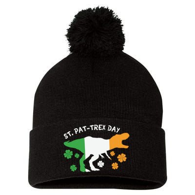 Funny St Pat Trex Day Pom Pom 12in Knit Beanie