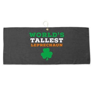 Funny Saint Patrick's Day Worlds Tallest Leprechaun Large Microfiber Waffle Golf Towel