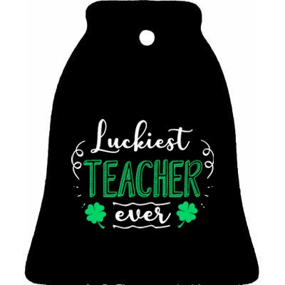 Funny St Patricks Day For Teacher Fun St Pattys Day Ceramic Bell Ornament