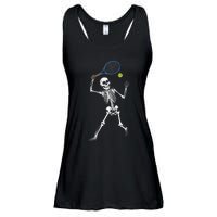 Funny Skeleton Playing Tennis Lovers Spooky Halloween Player Ladies Essential Flowy Tank