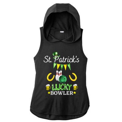 FUNNY SAINT PATRICK'S DAY GIFT FOR WHO LOVE BOWLING Ladies PosiCharge Tri-Blend Wicking Draft Hoodie Tank