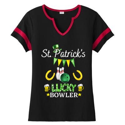 FUNNY SAINT PATRICK'S DAY GIFT FOR WHO LOVE BOWLING Ladies Halftime Notch Neck Tee