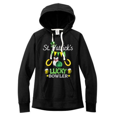 FUNNY SAINT PATRICK'S DAY GIFT FOR WHO LOVE BOWLING Women's Fleece Hoodie