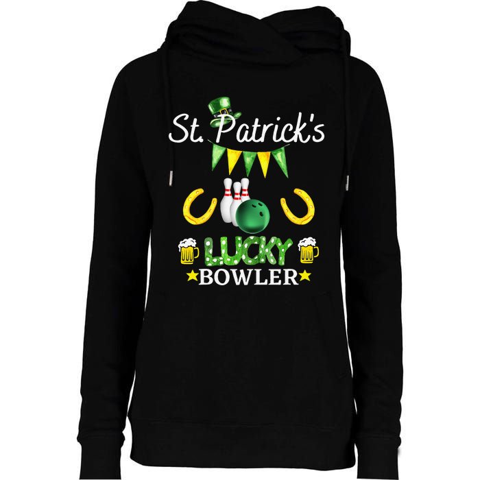 FUNNY SAINT PATRICK'S DAY GIFT FOR WHO LOVE BOWLING Womens Funnel Neck Pullover Hood