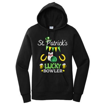 FUNNY SAINT PATRICK'S DAY GIFT FOR WHO LOVE BOWLING Women's Pullover Hoodie