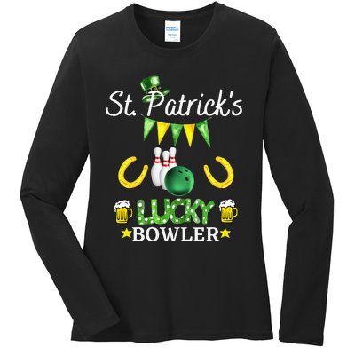 FUNNY SAINT PATRICK'S DAY GIFT FOR WHO LOVE BOWLING Ladies Long Sleeve Shirt