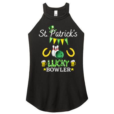 FUNNY SAINT PATRICK'S DAY GIFT FOR WHO LOVE BOWLING Women's Perfect Tri Rocker Tank