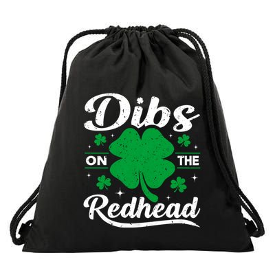 Funny St PatrickS Day Dibs On The Redhead Drinking Drawstring Bag