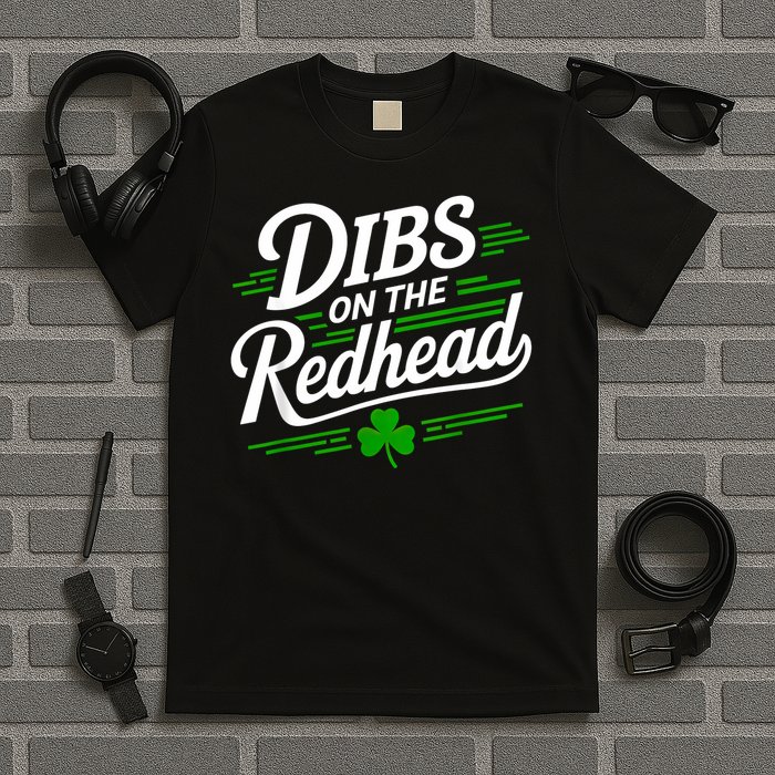 Funny St Patrick's Day Dibs On The Redhead Shamrock T-Shirt