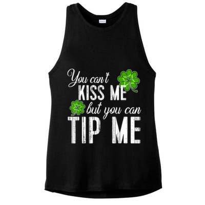 Funny St Patricks Day Waitress Bartender Waiter Tips Ladies PosiCharge Tri-Blend Wicking Tank