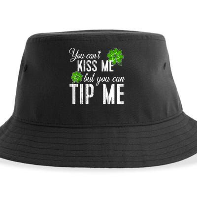 Funny St Patricks Day Waitress Bartender Waiter Tips Sustainable Bucket Hat