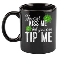 Funny St Patricks Day Waitress Bartender Waiter Tips 11oz C Handle Ceramic Mug
