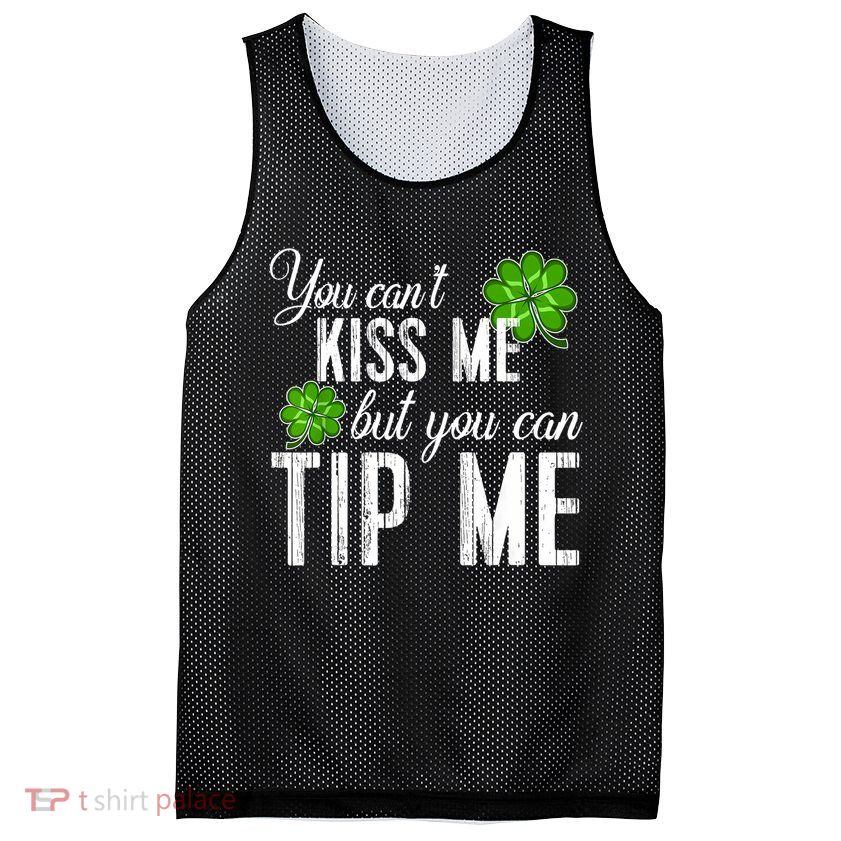 Funny St Patricks Day Waitress Bartender Waiter Tips Mesh Reversible Basketball Jersey Tank
