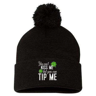 Funny St Patricks Day Waitress Bartender Waiter Tips Pom Pom 12in Knit Beanie