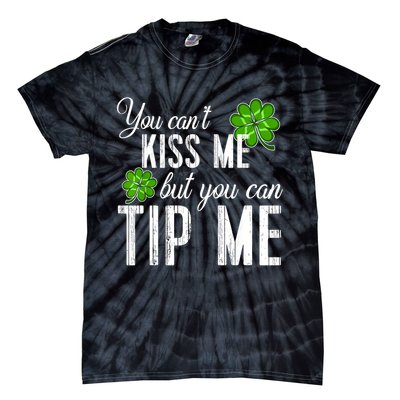 Funny St Patricks Day Waitress Bartender Waiter Tips Tie-Dye T-Shirt