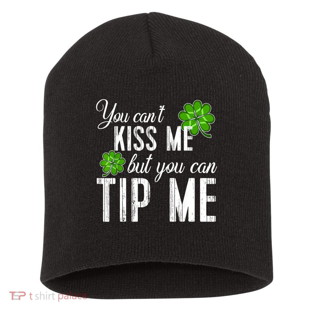 Funny St Patricks Day Waitress Bartender Waiter Tips Short Acrylic Beanie