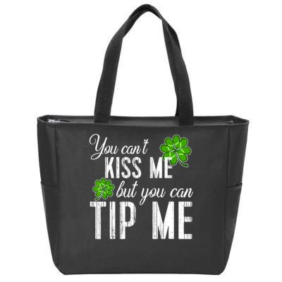 Funny St Patricks Day Waitress Bartender Waiter Tips Zip Tote Bag