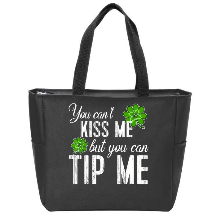 Funny St Patricks Day Waitress Bartender Waiter Tips Zip Tote Bag