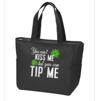 Funny St Patricks Day Waitress Bartender Waiter Tips Zip Tote Bag