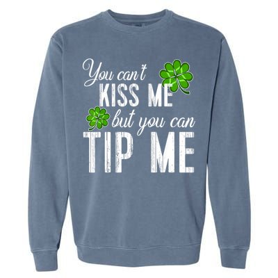 Funny St Patricks Day Waitress Bartender Waiter Tips Garment-Dyed Sweatshirt