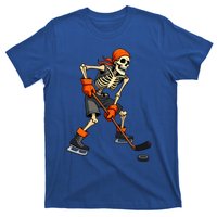 Funny Skeleton Playing Ice Hockey Sports Halloween Costume Great Gift T-Shirt