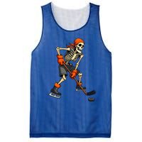 Funny Skeleton Playing Ice Hockey Sports Halloween Costume Great Gift Mesh Reversible Basketball Jersey Tank