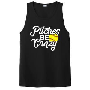 Funny Softball Pitcher Pitches Be Crazy Fast Slow Pitch PosiCharge Competitor Tank