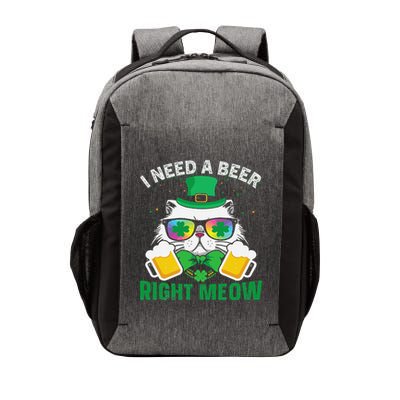 Funny St. Patricks Day Cat I Need A Beer Right Meow Vector Backpack
