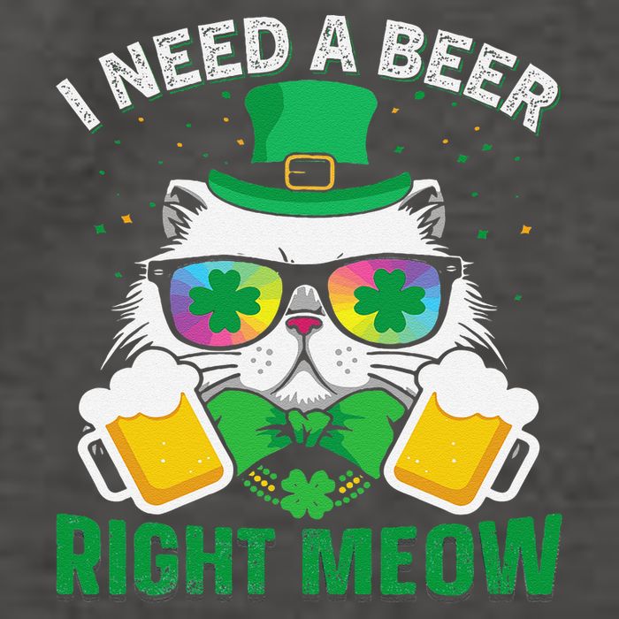 Funny St. Patricks Day Cat I Need A Beer Right Meow Vector Backpack