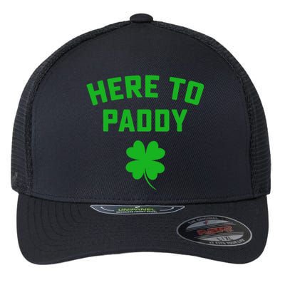 Funny St Patricks DayHere To Paddy Irish Pun Flexfit Unipanel Trucker Cap