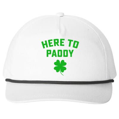 Funny St Patricks DayHere To Paddy Irish Pun Snapback Five-Panel Rope Hat