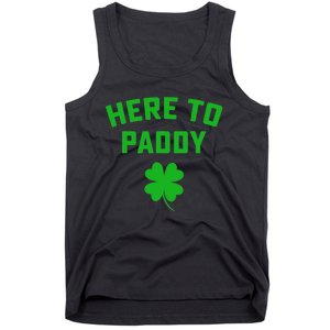 Funny St Patricks DayHere To Paddy Irish Pun Tank Top