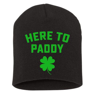 Funny St Patricks DayHere To Paddy Irish Pun Short Acrylic Beanie