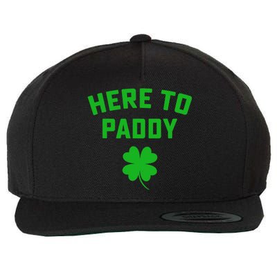 Funny St Patricks DayHere To Paddy Irish Pun Wool Snapback Cap