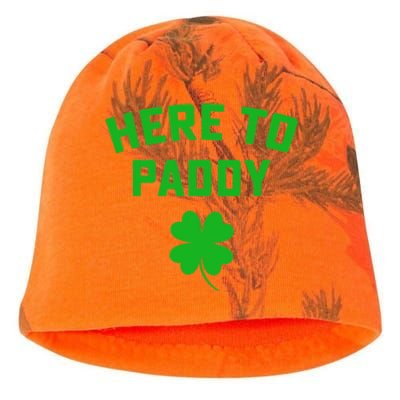 Funny St Patricks DayHere To Paddy Irish Pun Kati - Camo Knit Beanie