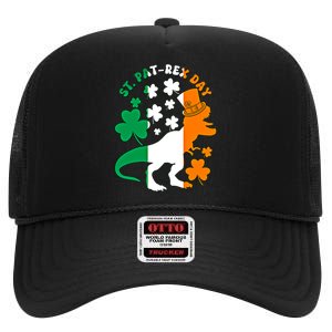 Funny St Patrex Day Happy St Patricks Day Trex Great Gift High Crown Mesh Back Trucker Hat