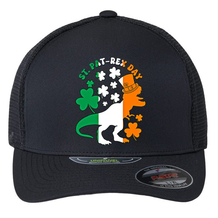 Funny St Patrex Day Happy St Patricks Day Trex Great Gift Flexfit Unipanel Trucker Cap