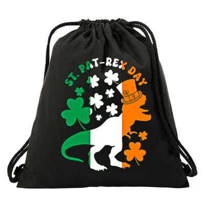 Funny St Patrex Day Happy St Patricks Day Trex Great Gift Drawstring Bag