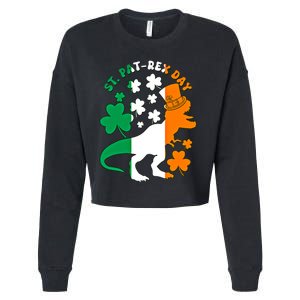 Funny St Patrex Day Happy St Patricks Day Trex Great Gift Cropped Pullover Crew