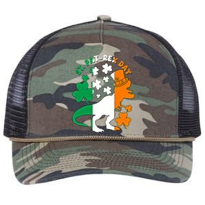 Funny St Patrex Day Happy St Patricks Day Trex Great Gift Retro Rope Trucker Hat Cap