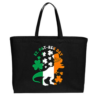 Funny St Patrex Day Happy St Patricks Day Trex Great Gift Cotton Canvas Jumbo Tote