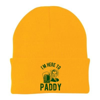 Funny St Patrick's Day Im Here To Paddy St Pats Gift Knit Cap Winter Beanie