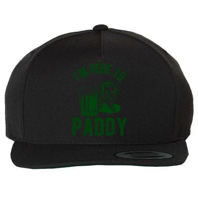 Funny St Patrick's Day Im Here To Paddy St Pats Gift Wool Snapback Cap