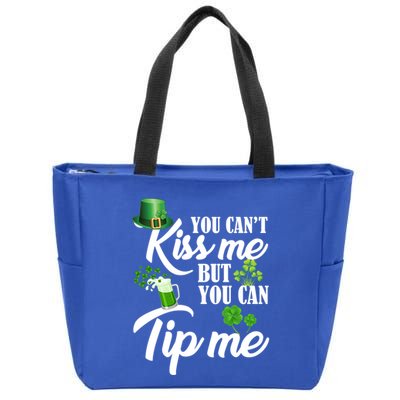 Funny St Patricks Day Waitress Bartender Waiter Tips Gift Zip Tote Bag