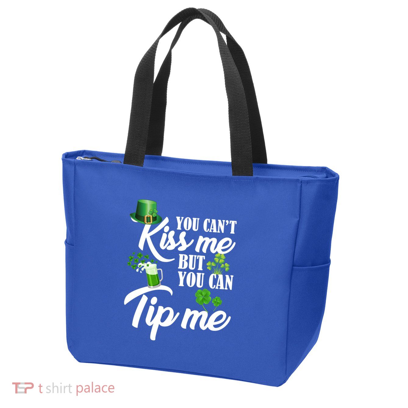 Funny St Patricks Day Waitress Bartender Waiter Tips Gift Zip Tote Bag